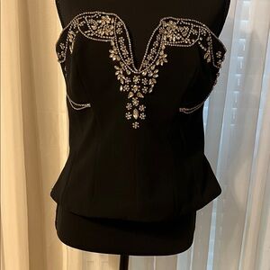 Karen Millen Black Embellished Blouse